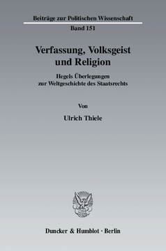 Verfassung, Volksgeist und Religion Verfassung, Volksgeist und Religion