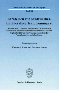 Strategien von Stadtwerken im liberalisierten Strommarkt