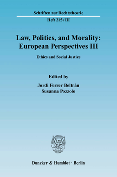 Law, Politics, and Morality: European Perspectives III