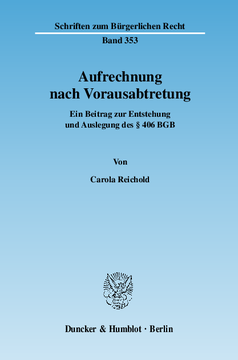 Aufrechnung nach Vorausabtretung Aufrechnung nach Vorausabtretung