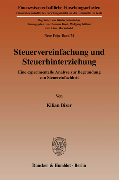 Steuervereinfachung und Steuerhinterziehung Steuervereinfachung und Steuerhinterziehung