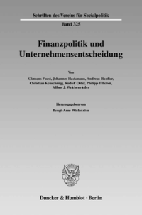 Finanzpolitik und Unternehmensentscheidung