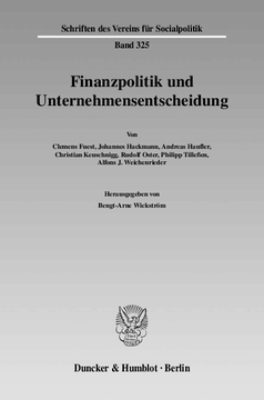 Finanzpolitik und Unternehmensentscheidung