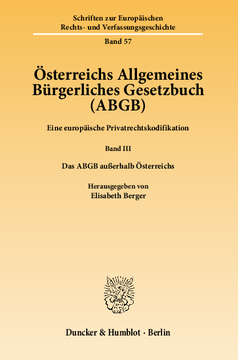 Österreichs Allgemeines Bürgerliches Gesetzbuch (ABGB)