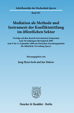 Mediation als Methode und Instrument der Konfliktmittlung im öffentlichen Sektor