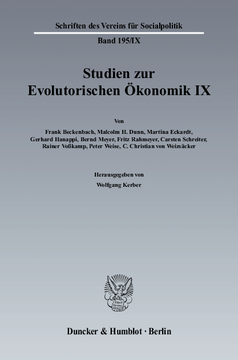 Studien zur Evolutorischen Ökonomik IX