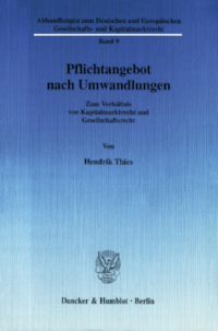 Pflichtangebot nach Umwandlungen