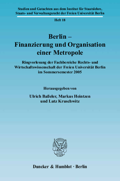 Berlin – Finanzierung und Organisation einer Metropole