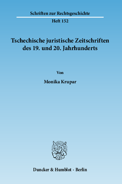 Tschechische juristische Zeitschriften des 19. und 20. Jahrhunderts