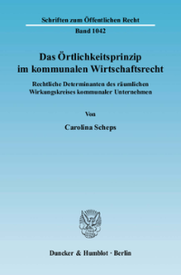 Das Örtlichkeitsprinzip im kommunalen Wirtschaftsrecht