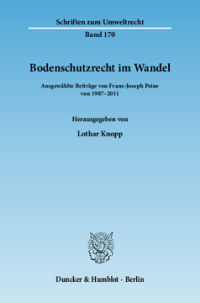 Bodenschutzrecht im Wandel
