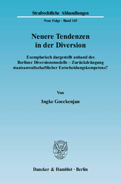 Neuere Tendenzen in der Diversion Neuere Tendenzen in der Diversion