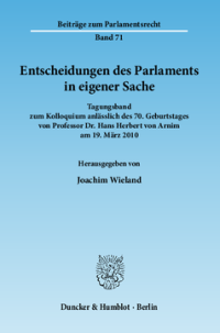 Entscheidungen des Parlaments in eigener Sache