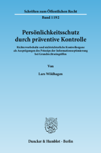 Persönlichkeitsschutz durch präventive Kontrolle
