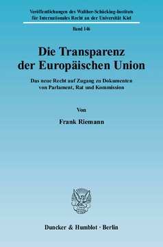 Die Transparenz der Europäischen Union Die Transparenz der Europäischen Union