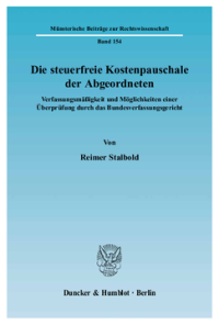 Die steuerfreie Kostenpauschale der Abgeordneten