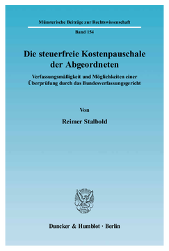 Die steuerfreie Kostenpauschale der Abgeordneten Die steuerfreie Kostenpauschale der Abgeordneten