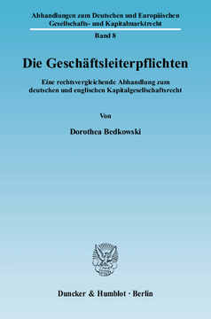 Die Geschäftsleiterpflichten Die Geschäftsleiterpflichten