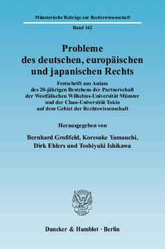 Probleme des deutschen, europäischen und japanischen Rechts