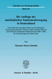 Die Anfänge der musikalischen Tantiemenbewegung in Deutschland
