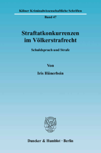 Straftatkonkurrenzen im Völkerstrafrecht