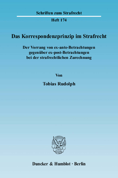 Das Korrespondenzprinzip im Strafrecht Das Korrespondenzprinzip im Strafrecht