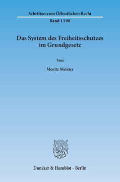 Das System des Freiheitsschutzes im Grundgesetz Das System des Freiheitsschutzes im Grundgesetz