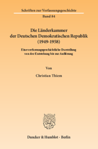 Die Länderkammer der Deutschen Demokratischen Republik (1949–1958)