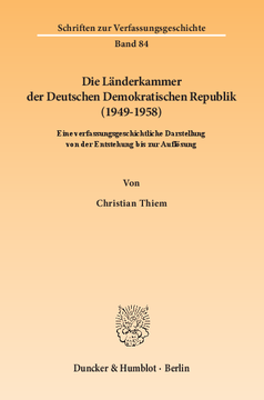 Die Länderkammer der Deutschen Demokratischen Republik (1949–1958)