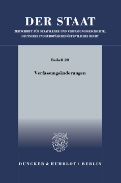 Verfassungsänderungen Verfassungsänderungen