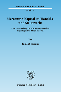 Mezzanine-Kapital im Handels- und Steuerrecht