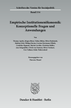 Empirische Institutionenökonomik: Konzeptionelle Fragen und Anwendungen
