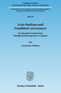 Actio Pauliana und fraudulent conveyances