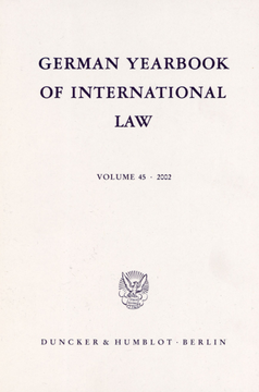 German Yearbook of International Law / Jahrbuch für Internationales Recht German Yearbook of International Law / Jahrbuch für Internationales Recht