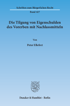 Die Tilgung von Eigenschulden des Vorerben mit Nachlassmitteln Die Tilgung von Eigenschulden des Vorerben mit Nachlassmitteln