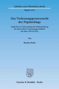 Das Verfassungsprozessrecht der Popularklage