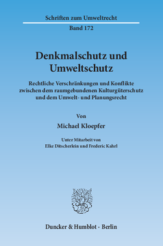 Denkmalschutz und Umweltschutz Denkmalschutz und Umweltschutz