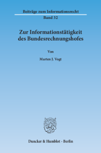 Zur Informationstätigkeit des Bundesrechnungshofes