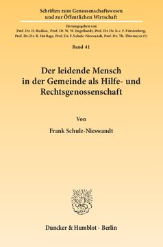 Der leidende Mensch in der Gemeinde als Hilfe- und Rechtsgenossenschaft Der leidende Mensch in der Gemeinde als Hilfe- und Rechtsgenossenschaft