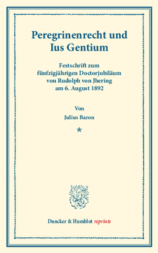Peregrinenrecht und Ius Gentium