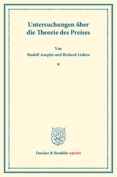Untersuchungen über die Theorie des Preises Untersuchungen über die Theorie des Preises