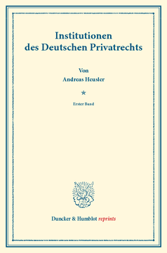 Institutionen des Deutschen Privatrechts