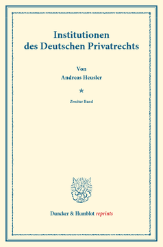 Institutionen des Deutschen Privatrechts