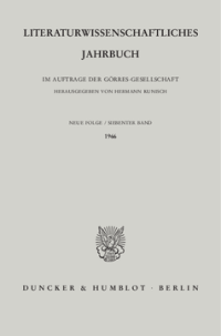 Literaturwissenschaftliches Jahrbuch