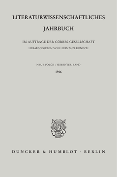 Literaturwissenschaftliches Jahrbuch Literaturwissenschaftliches Jahrbuch