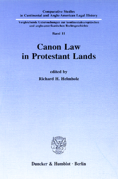 Canon Law in Protestant Lands Canon Law in Protestant Lands