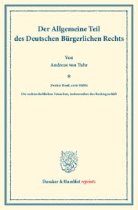 Der Allgemeine Teil des Deutschen Bürgerlichen Rechts