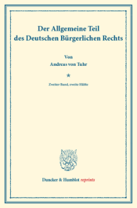 Der Allgemeine Teil des Deutschen Bürgerlichen Rechts