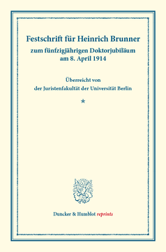 Festschrift für Heinrich Brunner