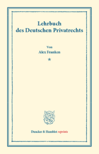 Lehrbuch des Deutschen Privatrechts